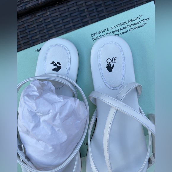 Off-White Zip-tie Leather Flat Sandals - Picture 4 of 13